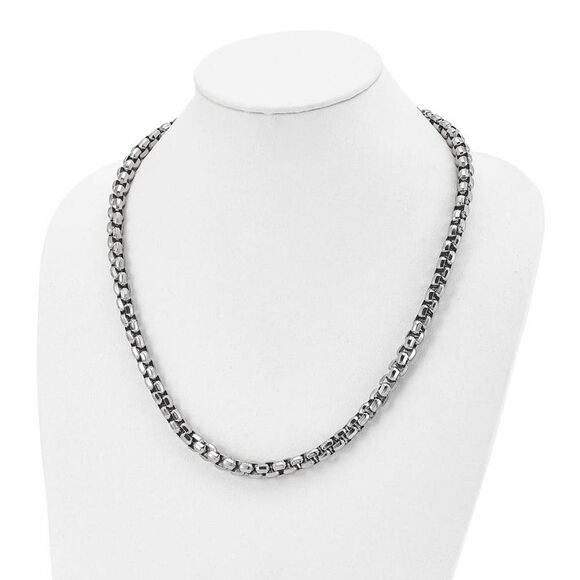 Men's 8.25mm Stainless Steel Fancy Rolo Chain Necklace, 24 Inch - Picture 4 of 8